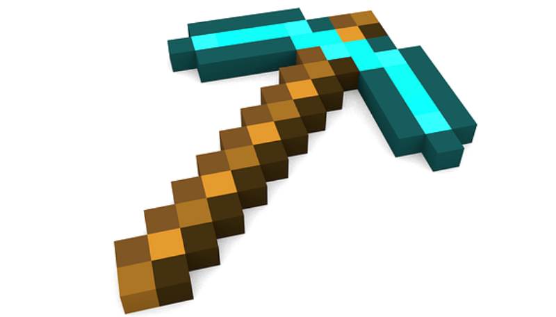 Eine Spitzhacke aus dem Spiel Minecraft.