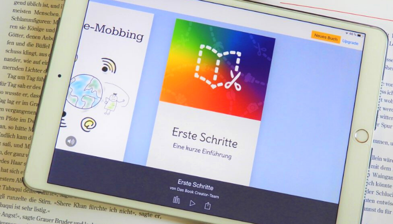 Tablet auf dem die App Book Creator geöffnet ist.